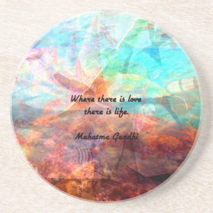 Dessous De Verre En Grès Citation inspirationnelle de Gandhi sur l'amour, l