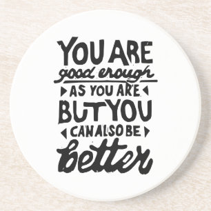 Dessous De Verre En Grès Citation Motivative Lino Imprimer grès rond