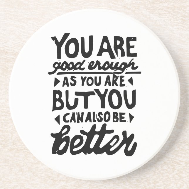 Dessous De Verre En Grès Citation Motivative Lino Imprimer grès rond (Devant)