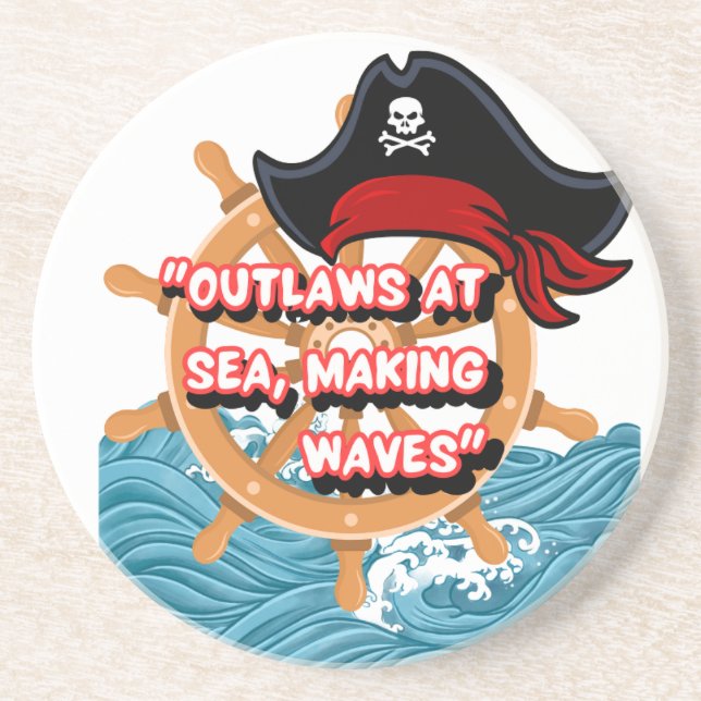 Dessous De Verre En Grès citation pirate (Devant)