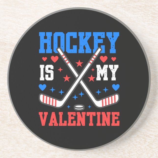Dessous De Verre En Grès Citations Drôle Le Hockey Sur Glace Est Mon Équipe (Devant)