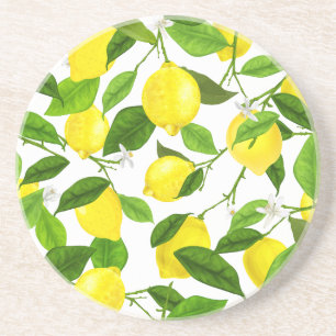 Dessous De Verre En Grès Citron à l'aquarelle