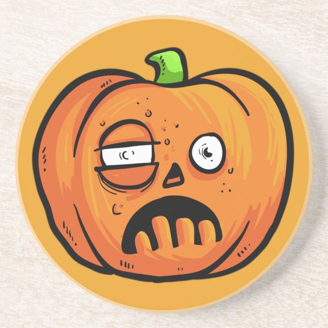 Dessous de verre en grès Citrouille d'Halloween 3  (Devant)