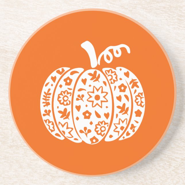 Dessous De Verre En Grès Citrouille d'Halloween, Halloween drôle, Fête d'Ha (Devant)