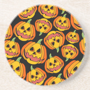 Dessous De Verre En Grès Citrouille d'Halloween : Symbole Vintage d'automne