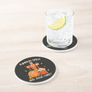 Dessous De Verre En Grès Citrouille Spice et Jésus-Christ