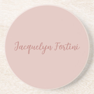 Dessous De Verre En Grès Clair Elegant Rose Gold Calligraphie Nom du script