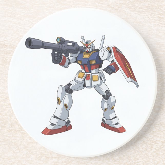 Dessous De Verre En Grès Classic Retro RX-78-2 Gundam Mecha Anime Illustrat (Devant)