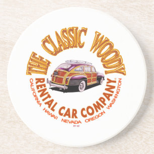 Dessous De Verre En Grès Classic Woody Rental Car Company Logo Ver 3.0