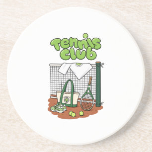 Dessous De Verre En Grès Classique du Club de Tennis Graphique Sportif – Ve