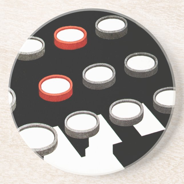 Dessous De Verre En Grès Clavier de machine à écrire ancienne de style rétr (Devant)