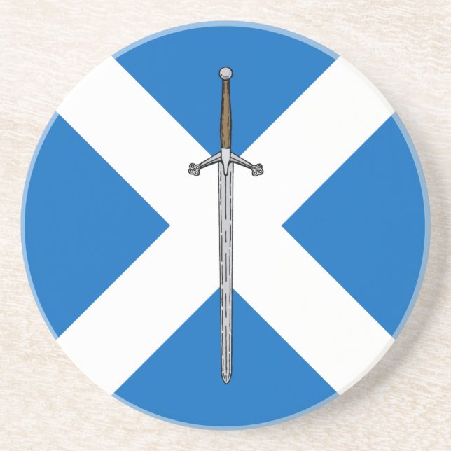 Dessous De Verre En Grès Claymore et Saltire (Devant)