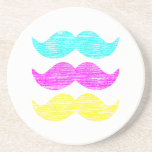 Dessous De Verre En Grès CMY Mustaches (style presse-lettres)