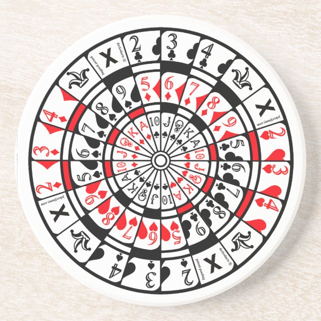 Dessous De Verre En Grès Coaster Dartboard Card Design (Devant)