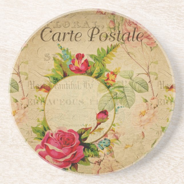 Dessous De Verre En Grès Coaster de boisson pour cartes postales françaises (Devant)