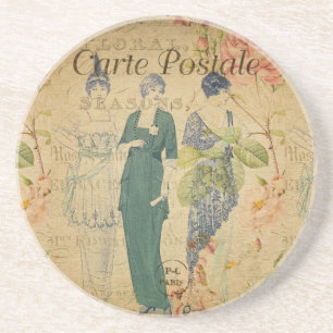 Dessous De Verre En Grès Coaster de boisson pour cartes postales françaises
