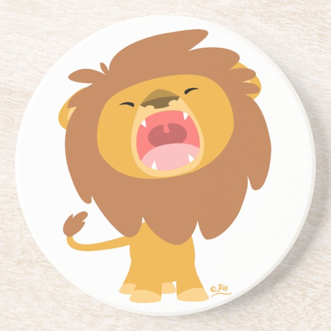 Dessous De Verre En Grès Coaster de Cute Mighty Roaring Lion (Devant)