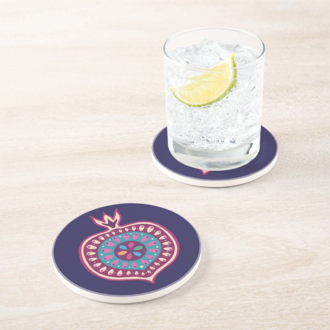 Dessous De Verre En Grès Coaster de Pomegrenate (Côté)