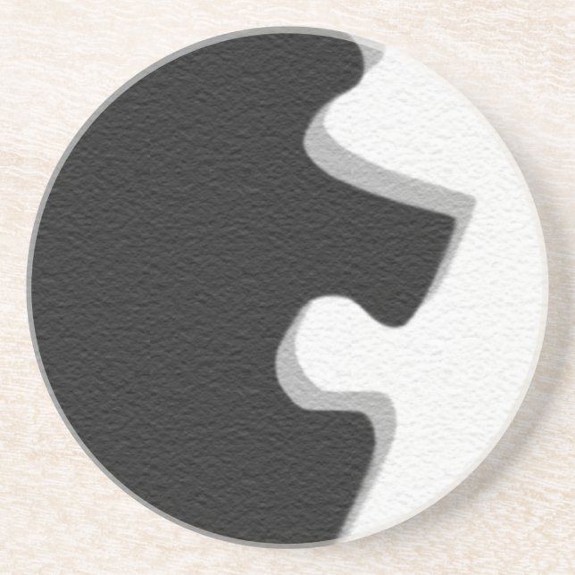 Dessous De Verre En Grès Coaster de puzzle noir (Devant)