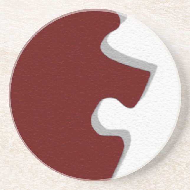 Dessous De Verre En Grès Coaster du Puzzle rouge (Devant)