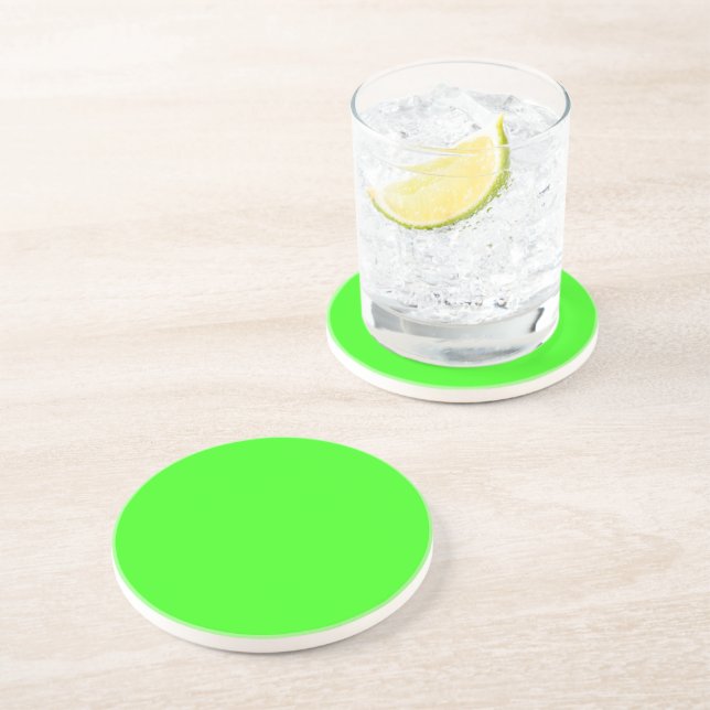Dessous De Verre En Grès Coaster en grès personnalisé vert néon (Côté)