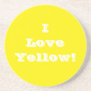 Dessous De Verre En Grès Coaster I Love Yellow