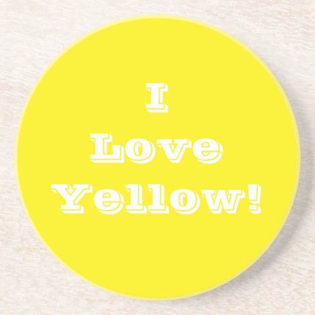 Dessous De Verre En Grès Coaster I Love Yellow (Devant)