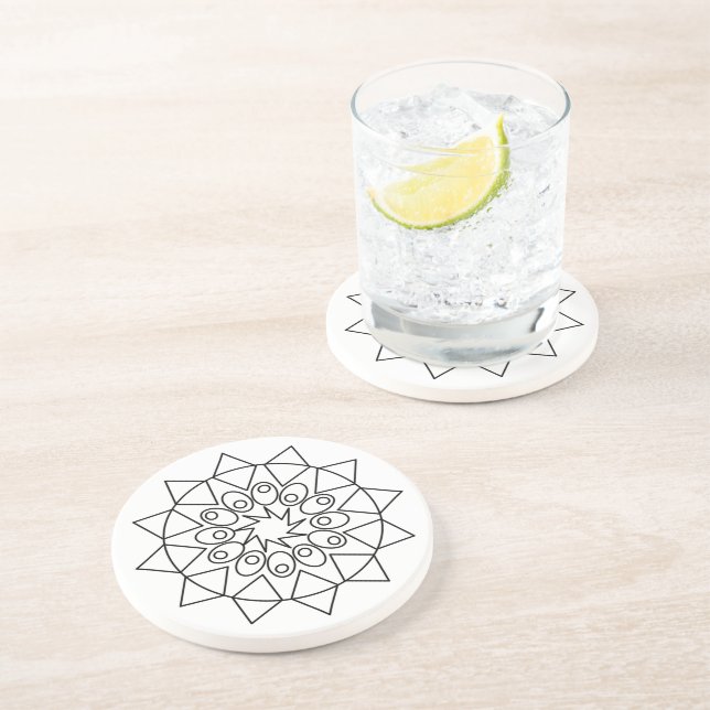 Dessous De Verre En Grès Coaster - Mandala to Color (Côté)