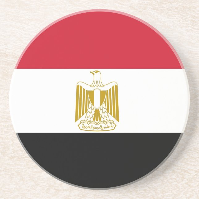 Dessous De Verre En Grès Coaster with Flag of Egypt (Devant)