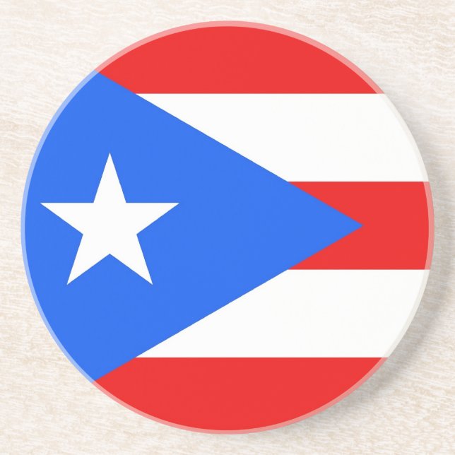 Dessous De Verre En Grès Coaster with Flag of the Puerto Rico, USA (Devant)
