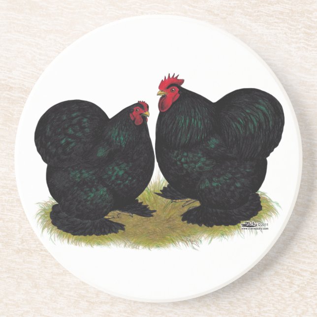 Dessous De Verre En Grès Cochins Black Bantam Paire (Devant)