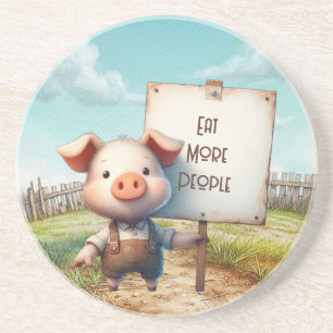 Dessous De Verre En Grès Cochon - Mangez plus de gens