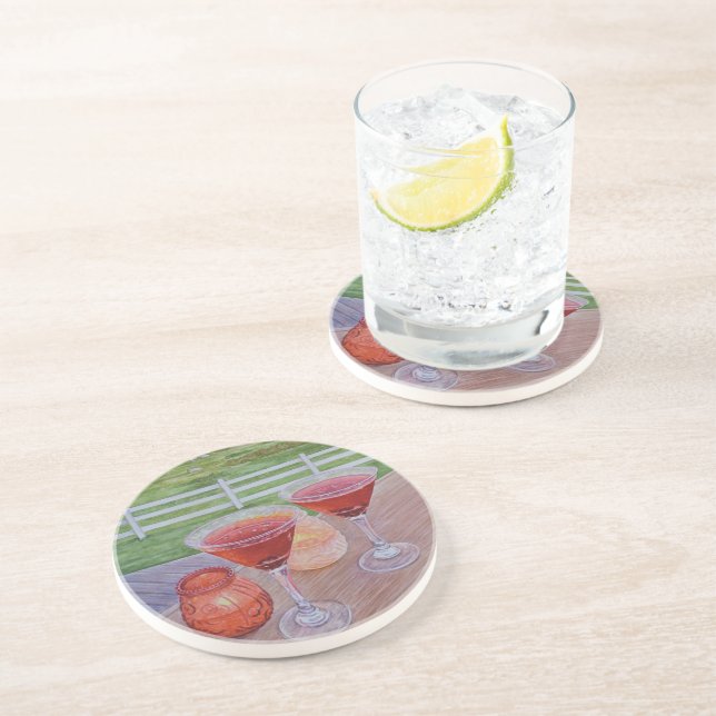 Dessous De Verre En Grès Cocktails au Mission Ranch  (Côté)