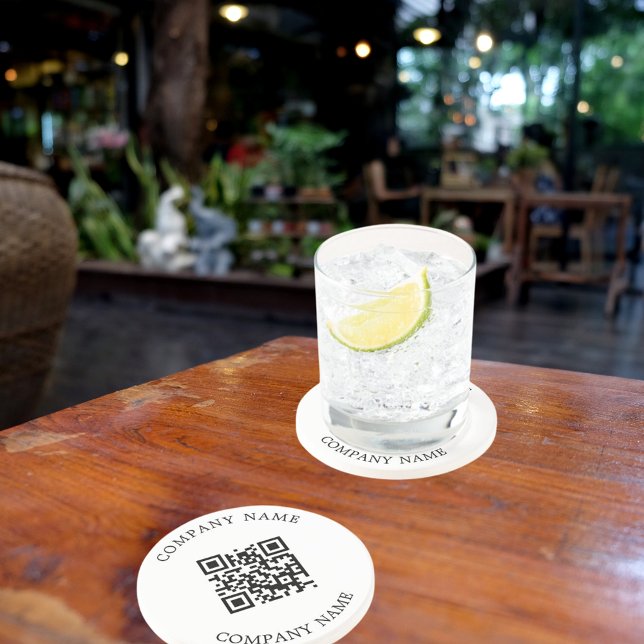 Dessous De Verre En Grès Code QR du logo de l'entreprise (Créateur téléchargé)