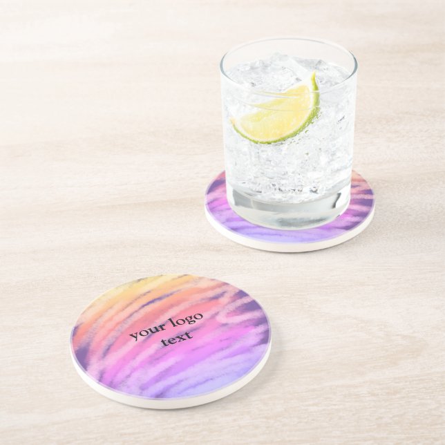 Dessous De Verre En Grès Code QR personnalisé simple ajoutez votre nom logo (Côté)