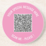 Dessous De Verre En Grès Code QR Votre Message Spécial Cadeau Surprise<br><div class="desc">Choisissez Couleurs et Police - Votre code QR spécial Info et texte personnalisé Cadeau moderne personnalisé - Ajouter votre code QR - Image ou logo - photo / Texte - Nom ou autre information / message - Redimensionner et déplacer ou ajouter des éléments - Image / Texte avec outil de...</div>