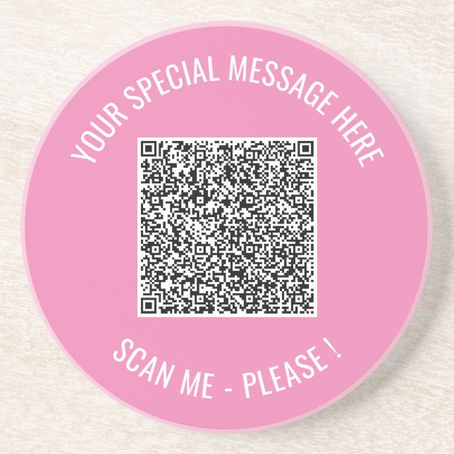 Dessous De Verre En Grès Code QR Votre Message Spécial Cadeau Surprise (Devant)