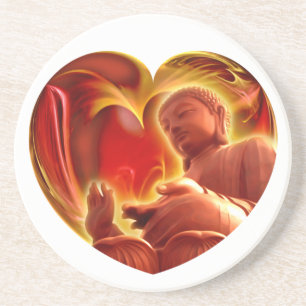 Dessous De Verre En Grès Coeur BUDDHA