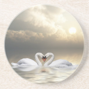 Dessous De Verre En Grès Coeur des cygnes