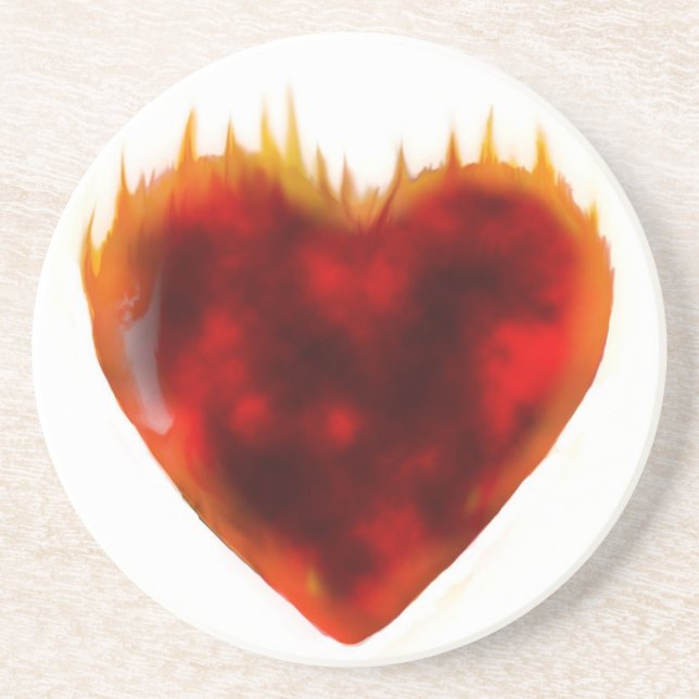 Dessous De Verre En Grès Coeur flamboyant (Devant)
