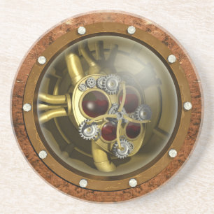 Dessous De Verre En Grès Coeur mécanique de Steampunk