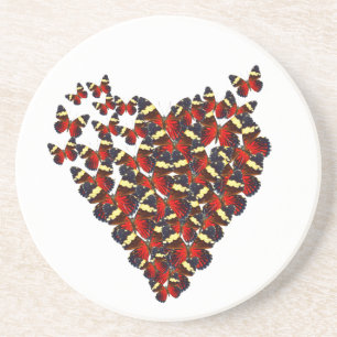 Dessous De Verre En Grès Coeur papillon