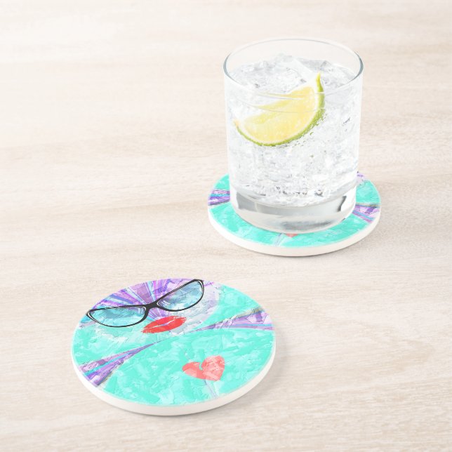 Dessous De Verre En Grès Coeur parfait (Côté)