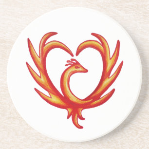 Dessous De Verre En Grès Coeur Phoenix