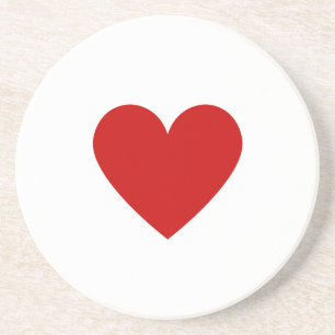 Dessous De Verre En Grès Cœur Simple Rouge Amour Moderne Saint-Valentin Grè
