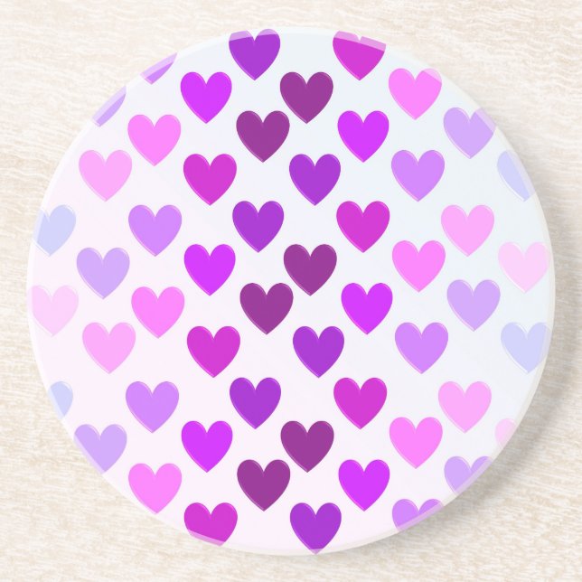 Dessous De Verre En Grès cœurs d'amour valentin romantique monochrome (Devant)