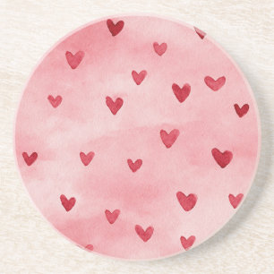 Dessous De Verre En Grès Cœurs roses rouges d'amour  