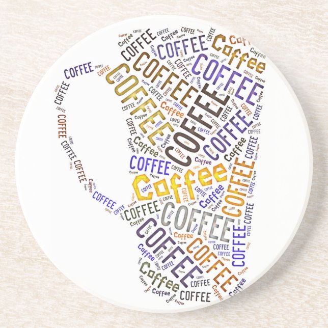 Dessous De Verre En Grès Coffee Mug Word Art (Devant)