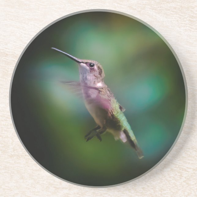 Dessous De Verre En Grès Colibri à gorge rubis - Photo originale (Devant)