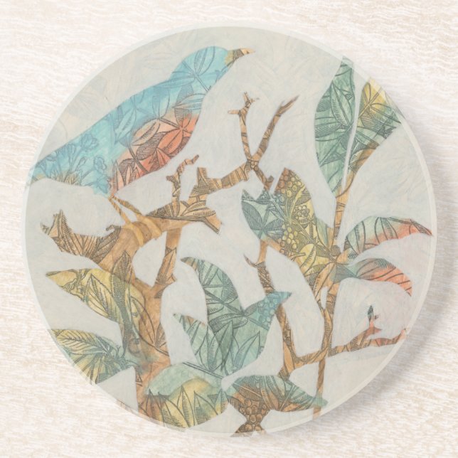 Dessous De Verre En Grès Collage aérien I (Devant)